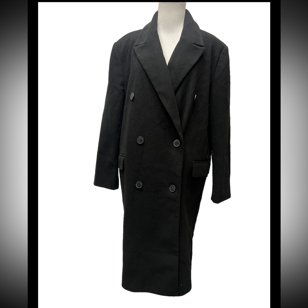 ASOS Design Black Mid Length Dad Coat US 8